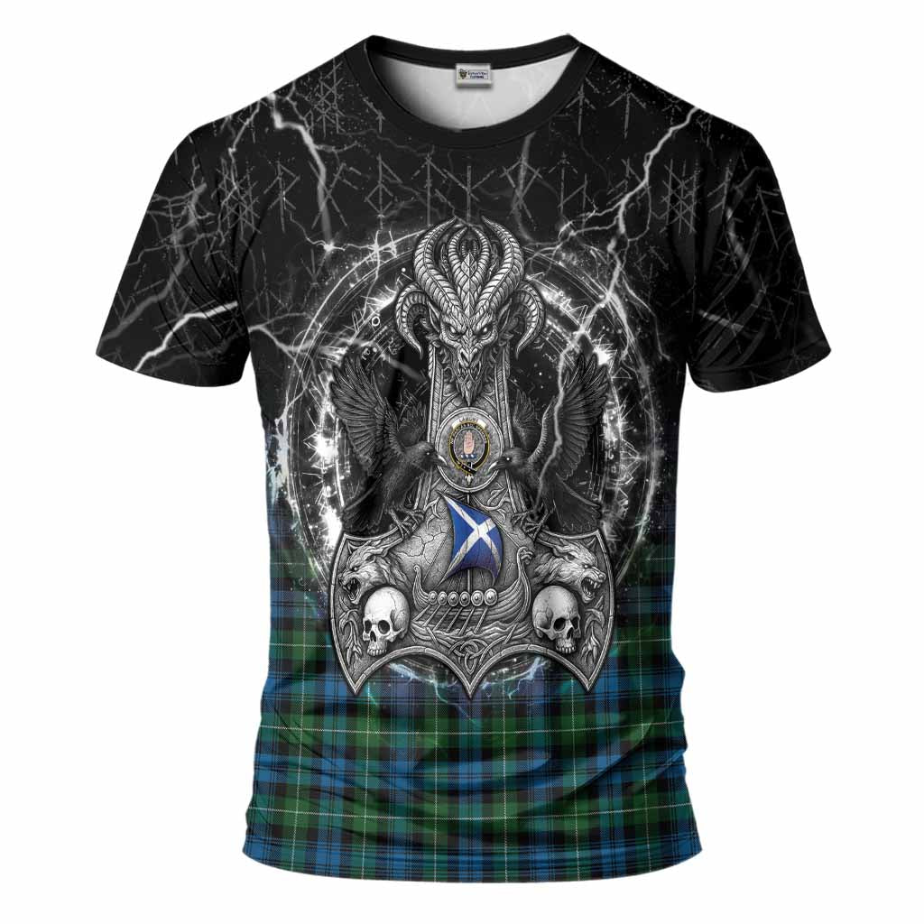 Lamont Tartan Crest T-Shirt Celtic Odin's Raven Legacy