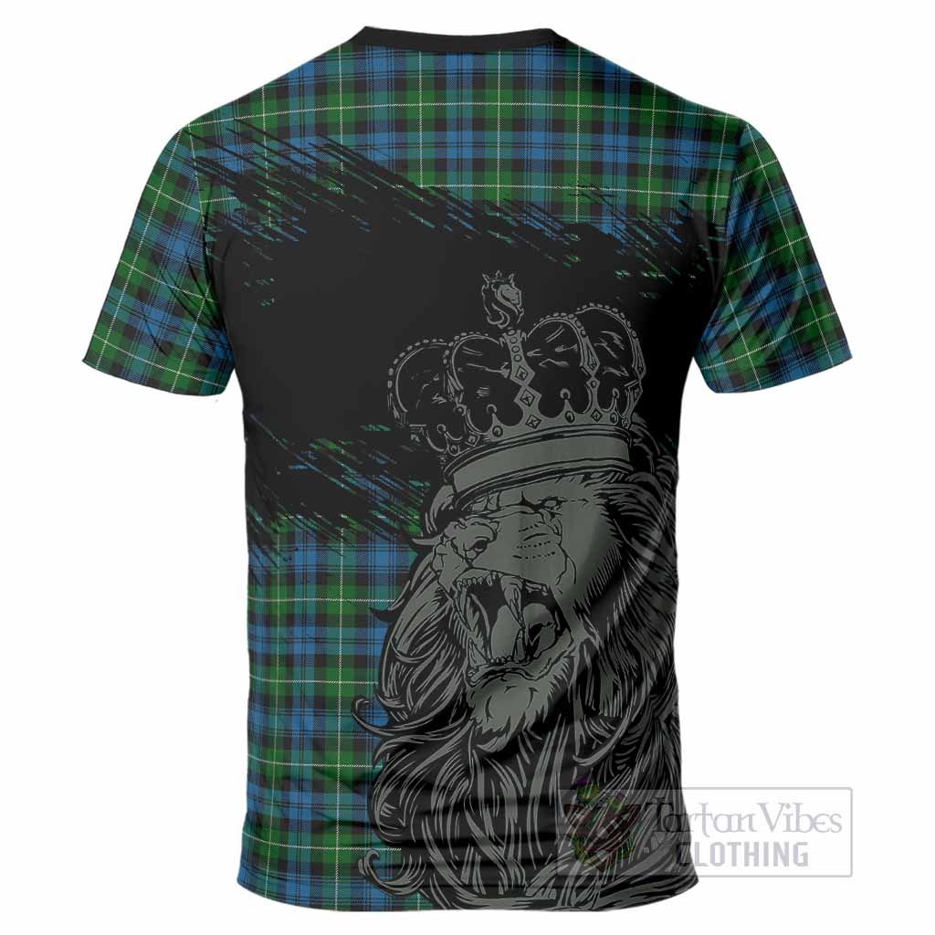 Lamont Tartan Crest T-Shirt Crowned Lion Heritage Style
