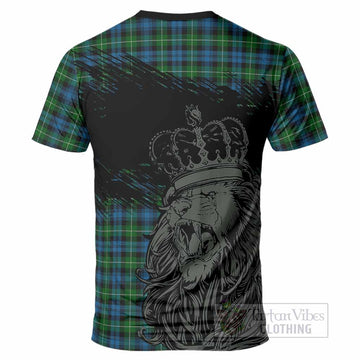 Lamont Tartan Crest T-Shirt Crowned Lion Heritage Style