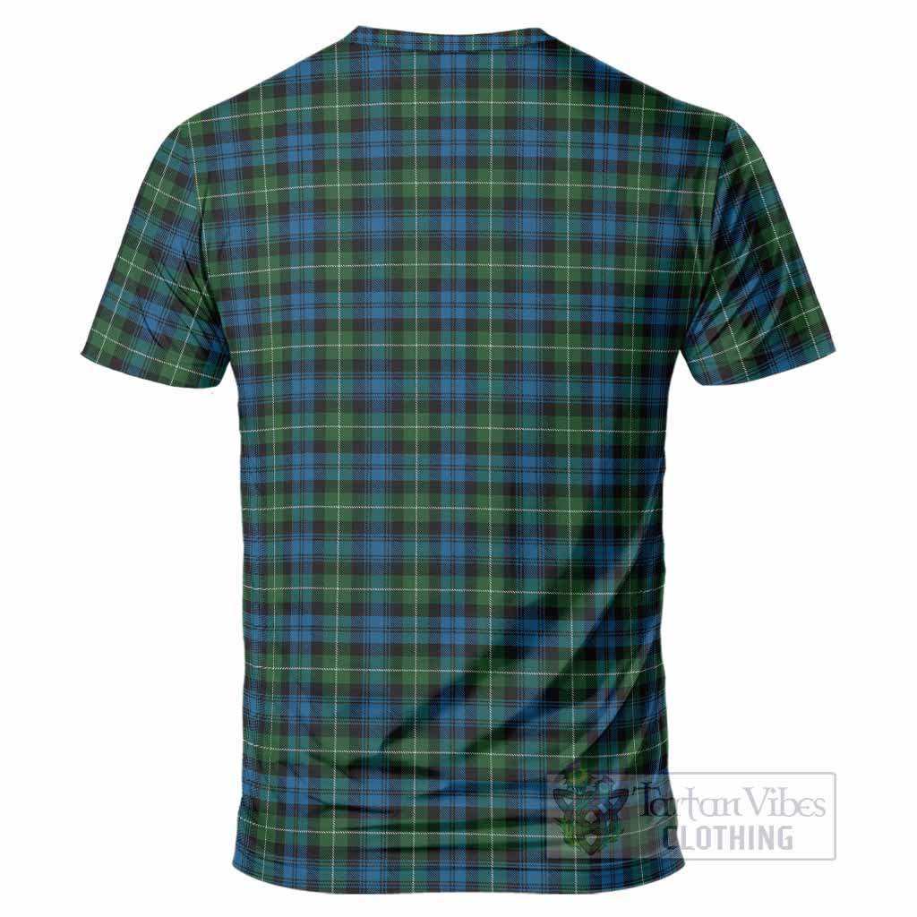 Lamont Tartan Crest T-Shirt Ferocious Lion Style
