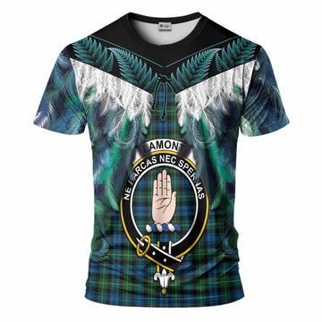 Lamont Tartan Crest T-Shirt New Zealand Maori Korowai Cloak