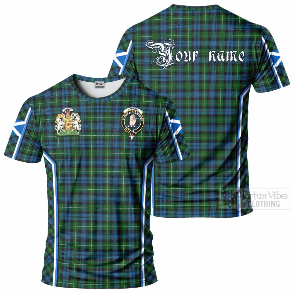 Lamont Tartan Crest T-shirt Scotland Coat of Arm Flag Style - Tartan Vibes Clothing