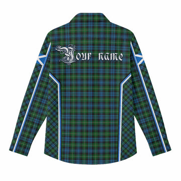 Lamont Tartan Crest Women Casual Shirt Scotland Coat of Arm Flag Style