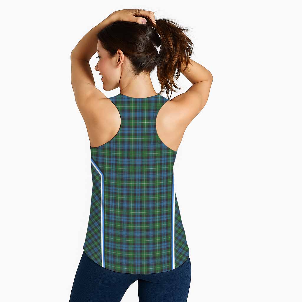 Lamont Tartan Crest Women Racerback Tanks Scotland Coat of Arm Flag Style - Tartan Vibes Clothing