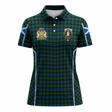 Lamont Tartan Crest Women's Polo Shirt Scotland Coat of Arm Flag Style