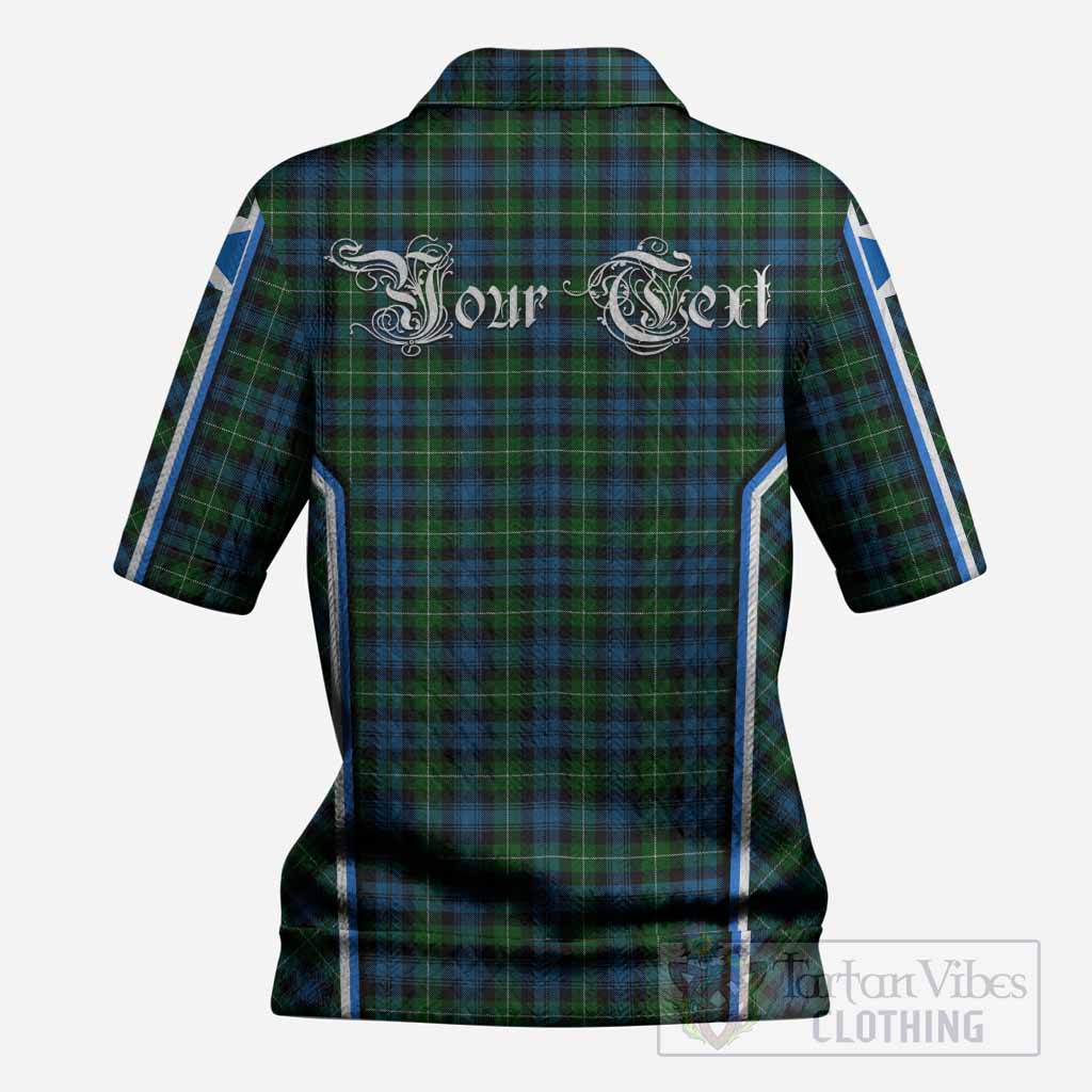 Lamont Tartan Crest Women’s Polo Sweater Top Scotland Coat of Arm Flag Style