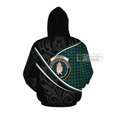 Lamont Tartan Family Crest Cotton Hoodie Celtic Scottish Thistle Floral - Tartan Vibes Clothing