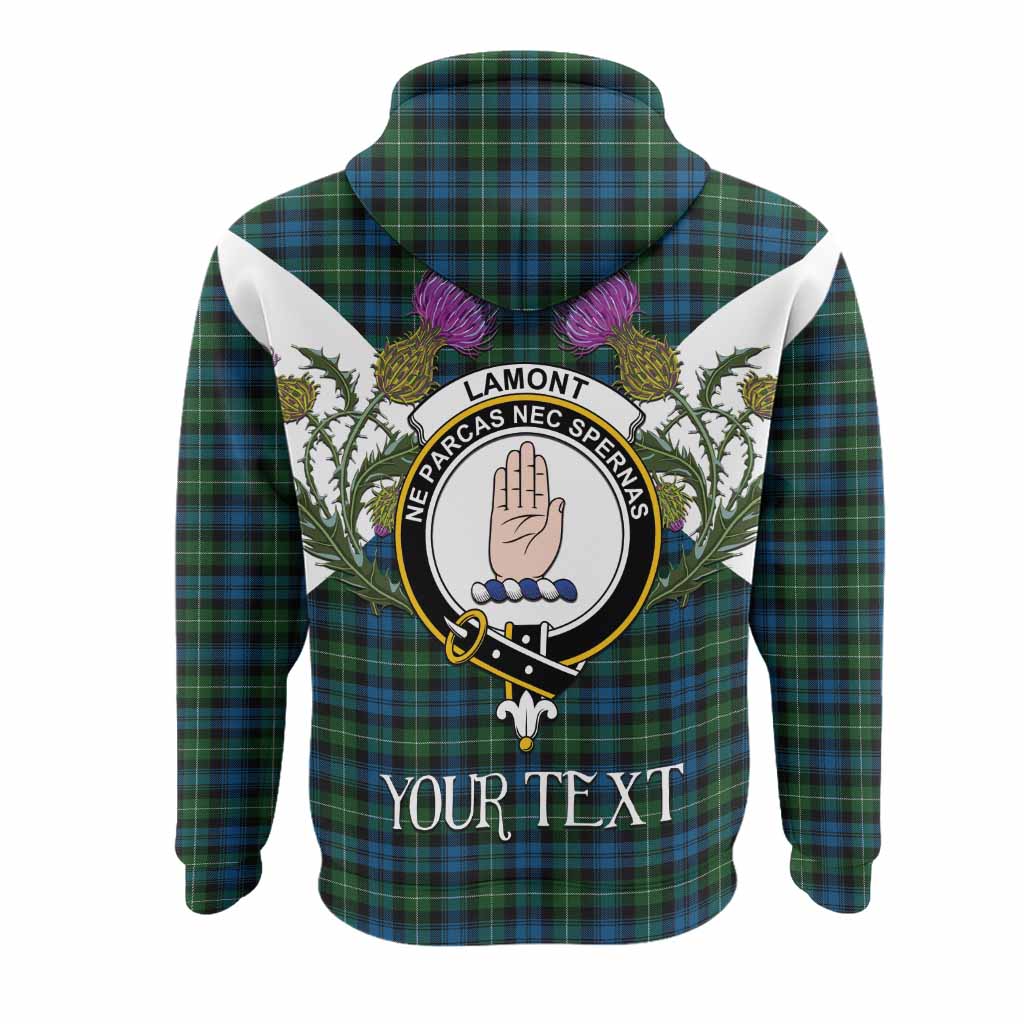 Lamont Tartan Family Crest Hoodie Scottish Burns Night Thistle Floral