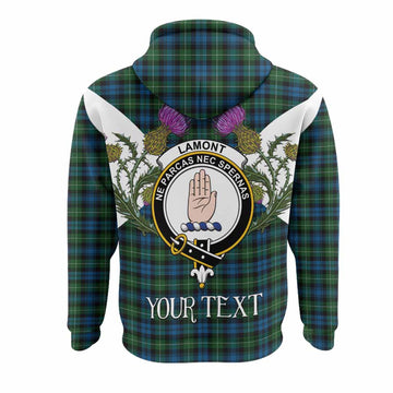 Lamont Tartan Family Crest Hoodie Scottish Burns Night Thistle Floral