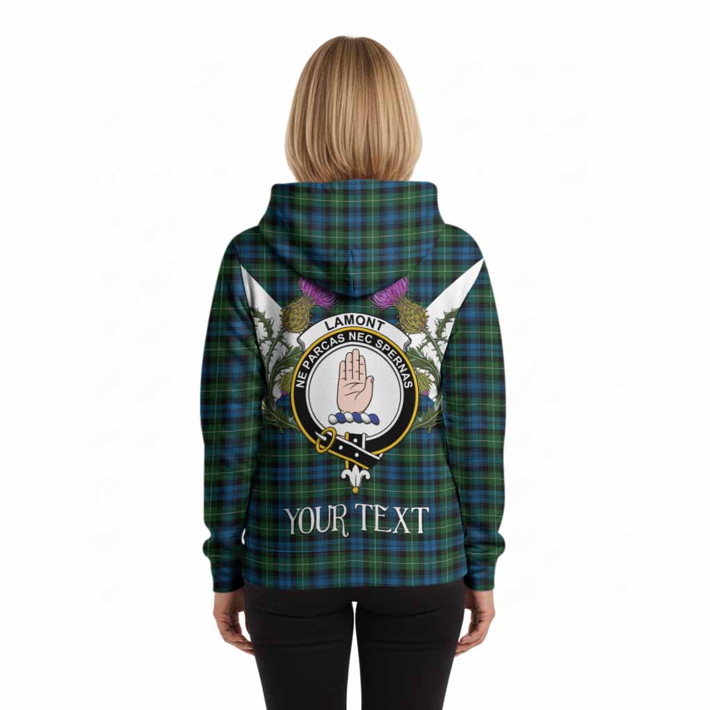 Lamont Tartan Family Crest Hoodie Scottish Burns Night Thistle Floral