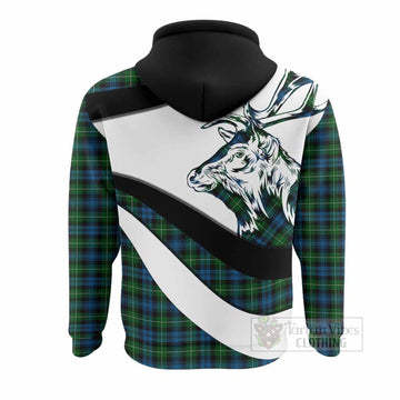 Lamont Tartan Family Crest Hoodie Scottish Red Deer Curves Style