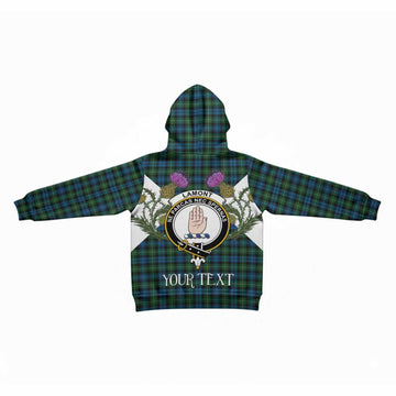 Lamont Tartan Family Crest Kid Hoodie Scottish Burns Night Thistle Floral