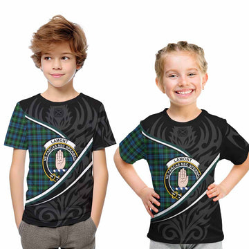 Lamont Tartan Family Crest Kid T-shirt Celtic Scottish Thistle Floral - Tartan Vibes Clothing