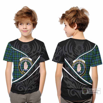 Lamont Tartan Family Crest Kid T-shirt Celtic Scottish Thistle Floral - Tartan Vibes Clothing