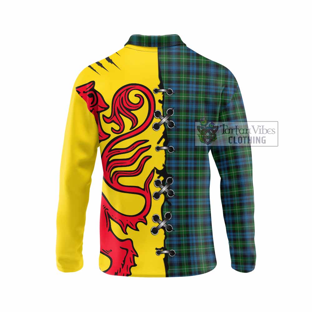 Lamont Tartan Family Crest Long Sleeve Polo Shirt Lion Rampant Honor - Tartan Vibes Clothing