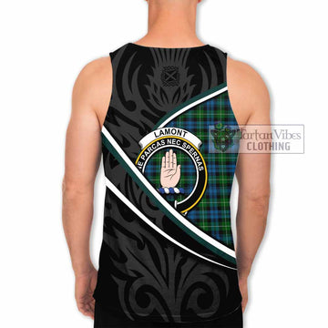 Lamont Tartan Family Crest Men Tank Top Celtic Scottish Thistle Floral - Tartan Vibes Clothing