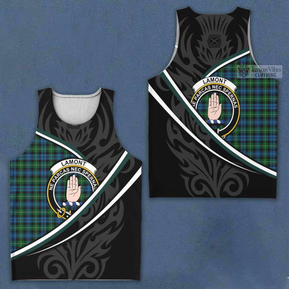 Lamont Tartan Family Crest Men Tank Top Celtic Scottish Thistle Floral - Tartan Vibes Clothing