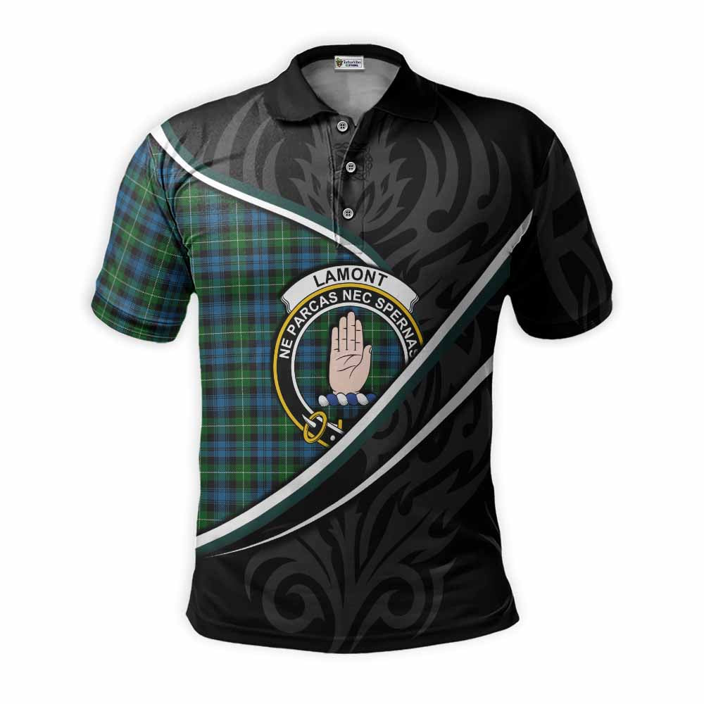 Lamont Tartan Family Crest Polo Shirt Celtic Scottish Thistle Floral - Tartan Vibes Clothing