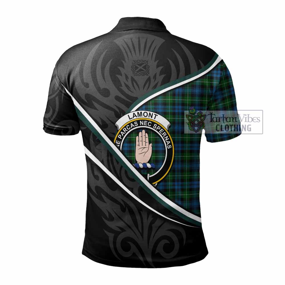 Lamont Tartan Family Crest Polo Shirt Celtic Scottish Thistle Floral - Tartan Vibes Clothing