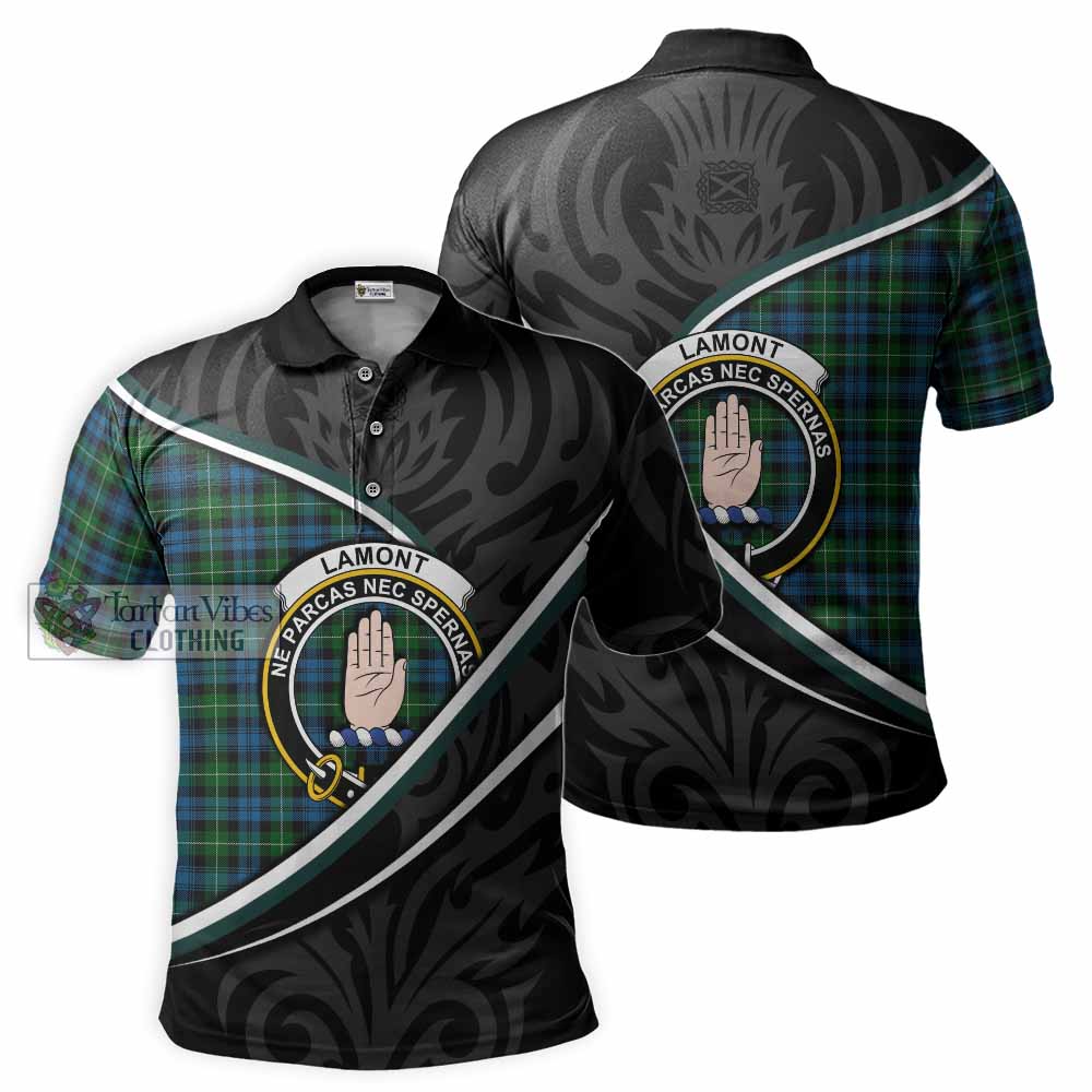 Lamont Tartan Family Crest Polo Shirt Celtic Scottish Thistle Floral - Tartan Vibes Clothing