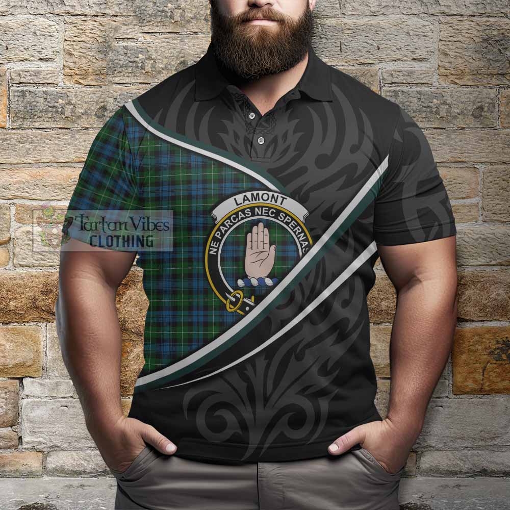 Lamont Tartan Family Crest Polo Shirt Celtic Scottish Thistle Floral - Tartan Vibes Clothing