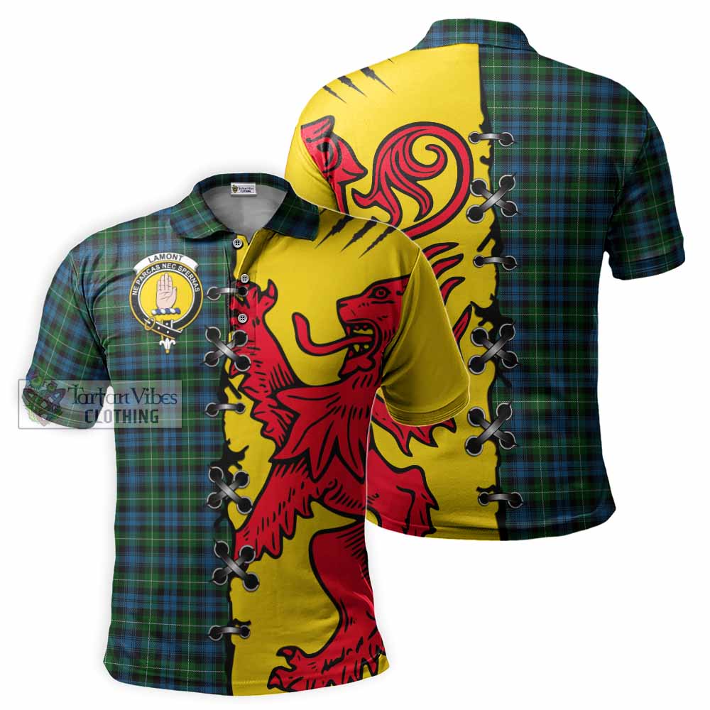 Lamont Tartan Family Crest Polo Shirt Lion Rampant Honor - Tartan Vibes Clothing