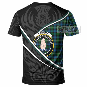 Lamont Tartan Family Crest T-shirt Celtic Scottish Thistle Floral - Tartan Vibes Clothing