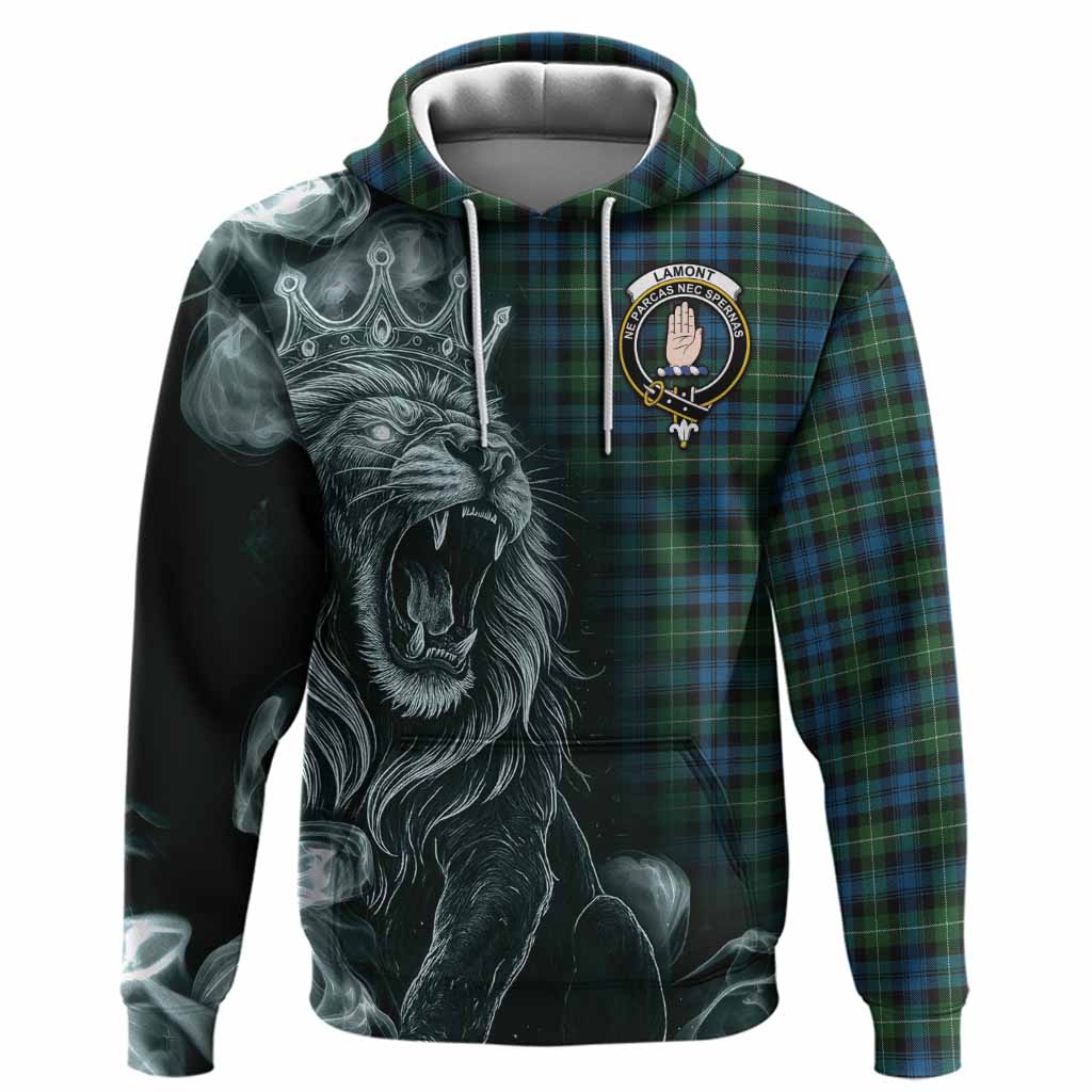Lamont Tartan Hoodie Roaring Lion Heritage