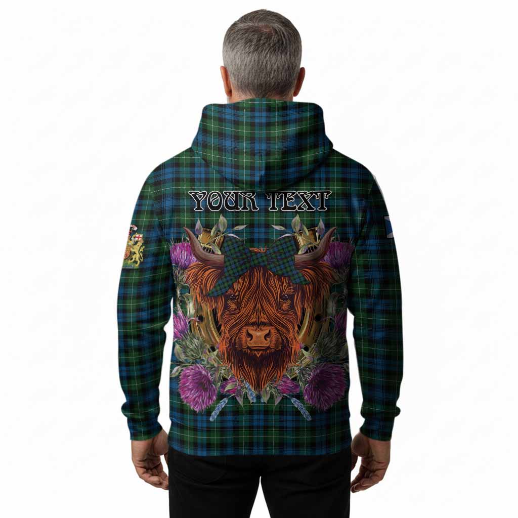 Lamont Tartan Hoodie Scottish Thistle Heilan Coo