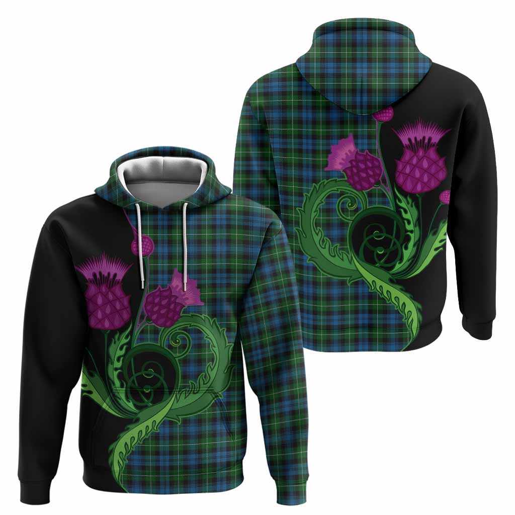 Lamont Tartan Hoodie Traditional Scottish Thistle