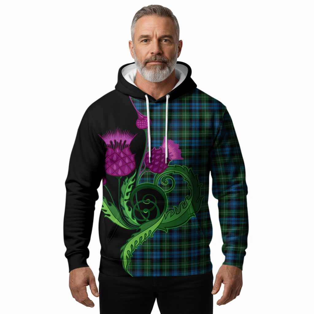 Lamont Tartan Hoodie Traditional Scottish Thistle