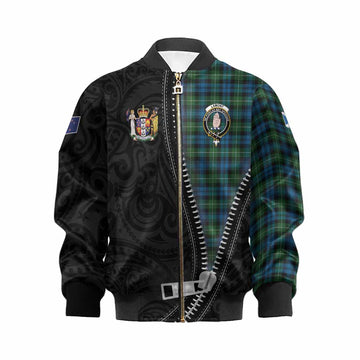 Lamont Tartan Kid Bomber Jacket New Zealand Pattern Unique Zipper Stylized