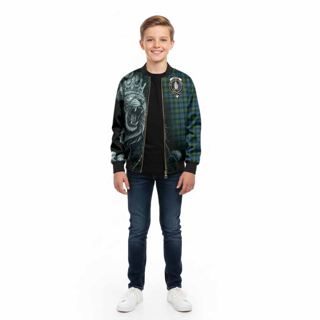 Lamont Tartan Kid Bomber Jacket Roaring Lion Heritage