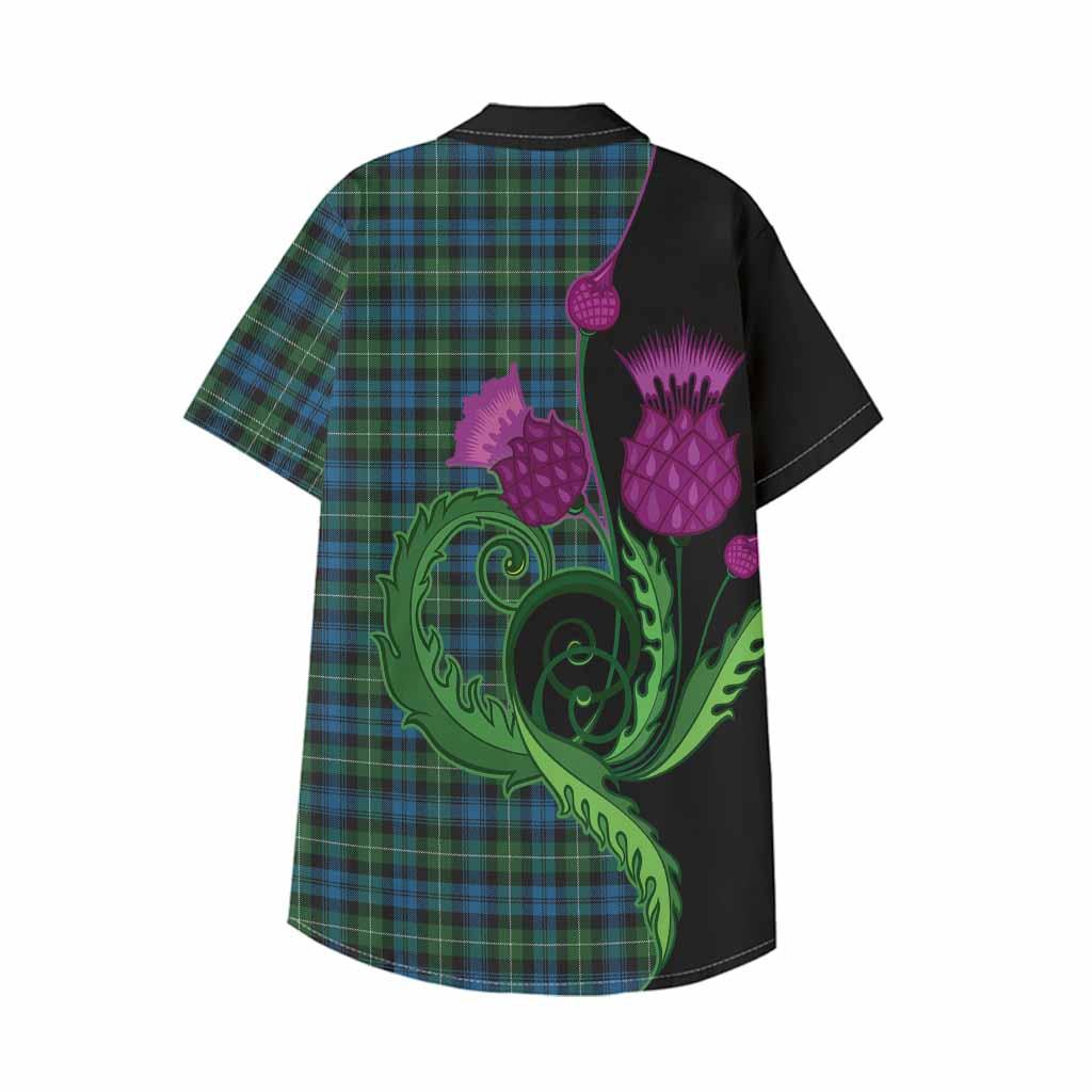 Lamont Tartan Kid Hawaiian Shirt Traditional Scottish Thistle