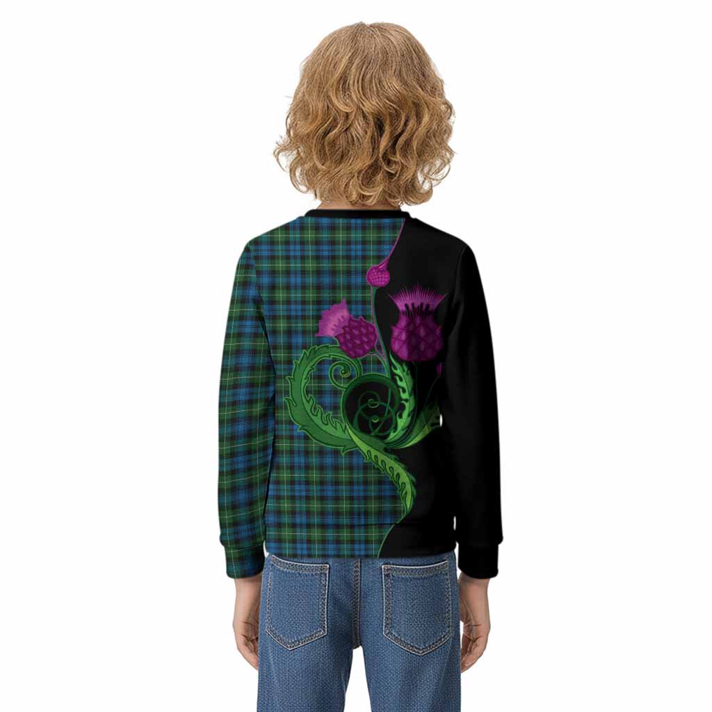 Lamont Tartan Kid Knitted Sweatshirt Traditional Scottish Thistle
