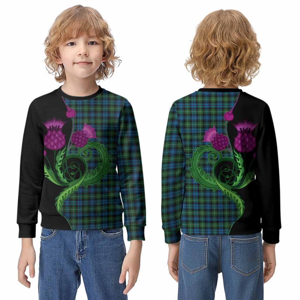 Lamont Tartan Kid Knitted Sweatshirt Traditional Scottish Thistle