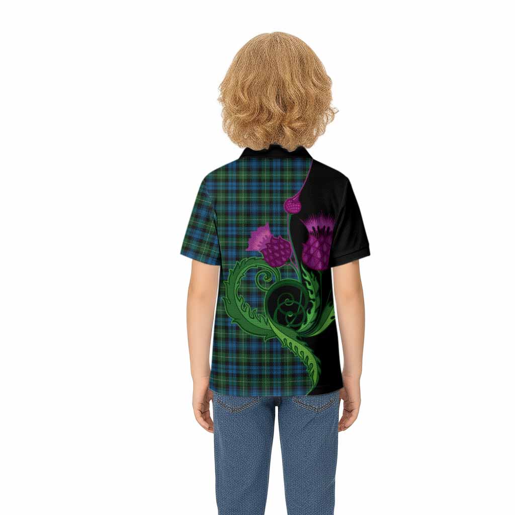 Lamont Tartan Kid Polo Shirt Traditional Scottish Thistle