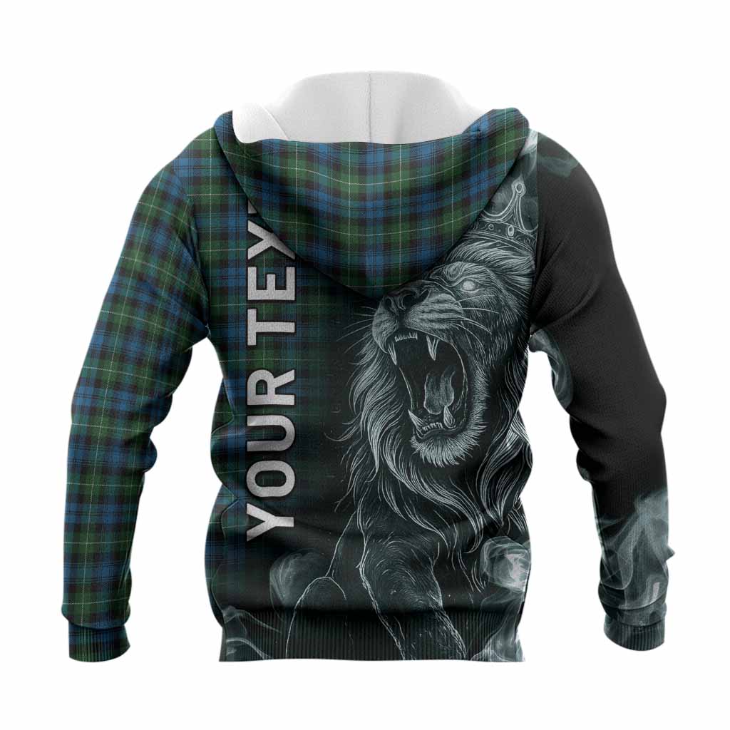 Lamont Tartan Knitted Hoodie Roaring Lion Heritage