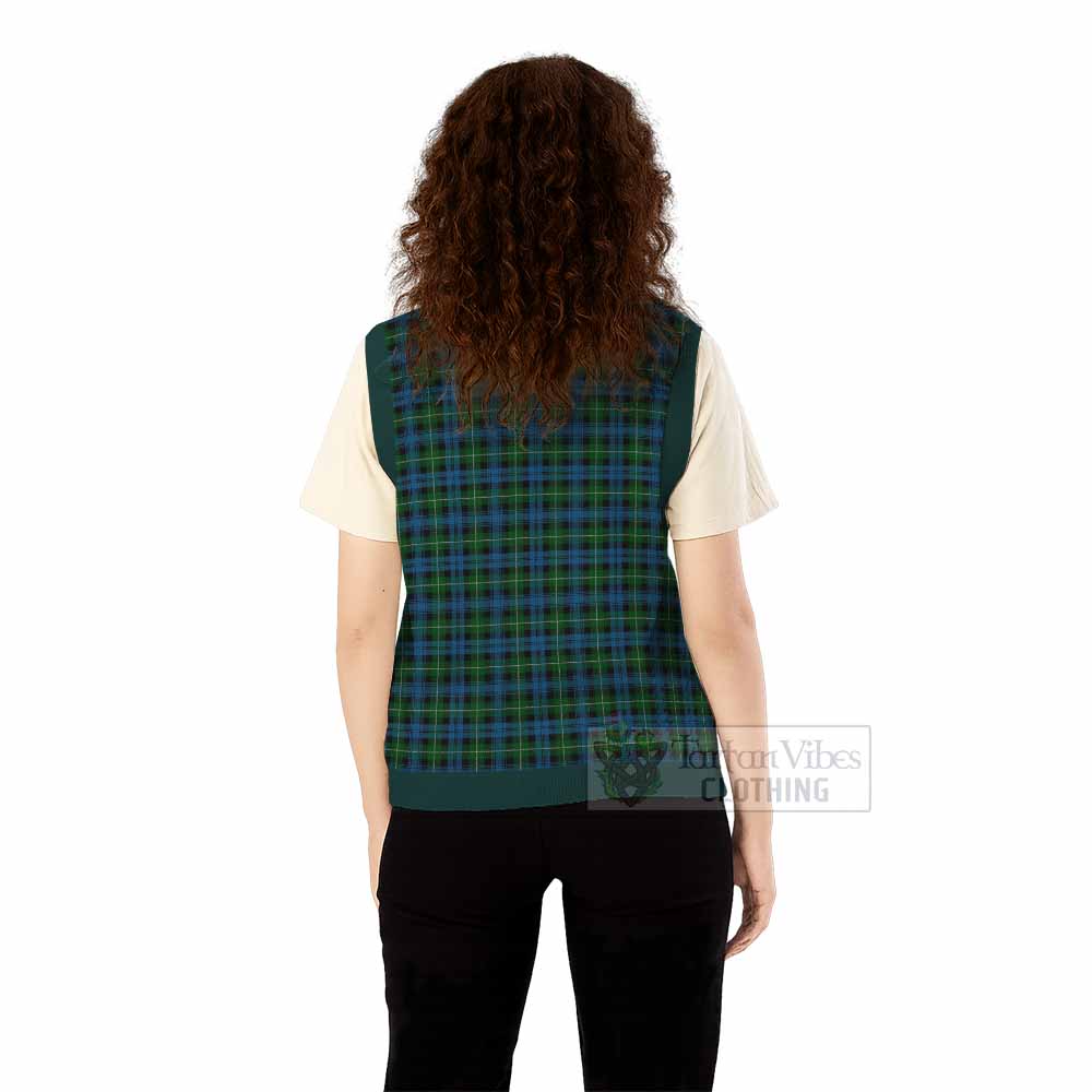 Lamont Tartan Knitted V-Neck Vest with Family Crest - Tartan Vibes Clothing