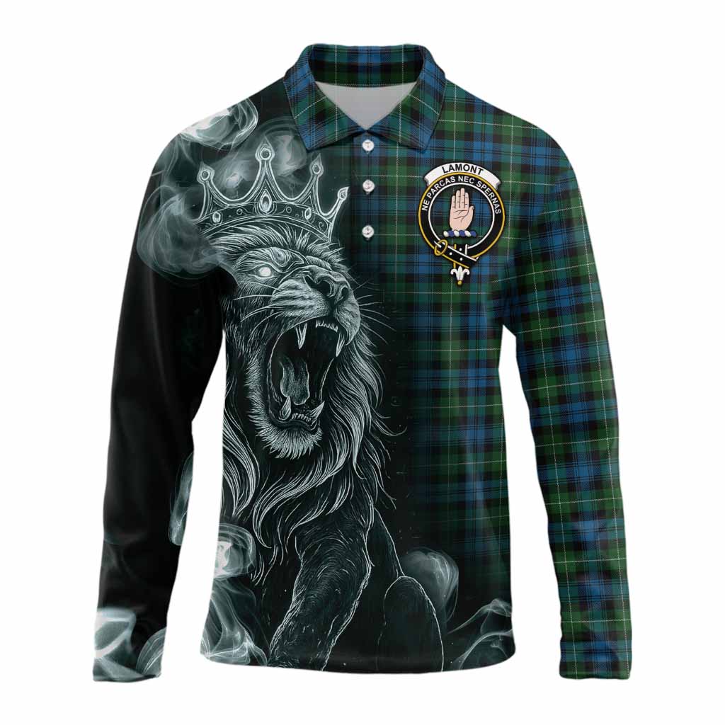 Lamont Tartan Long Sleeve Polo Shirt Roaring Lion Heritage