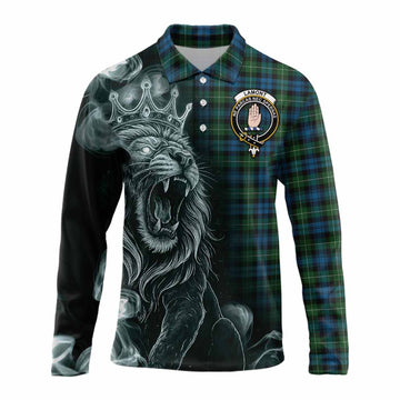 Lamont Tartan Long Sleeve Polo Shirt Roaring Lion Heritage