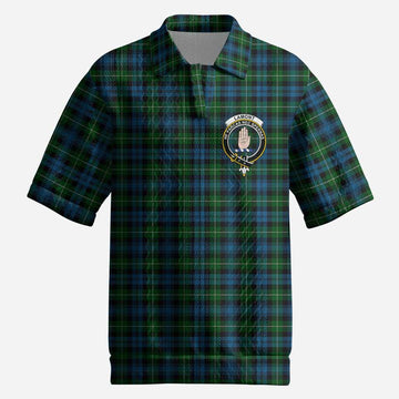 Lamont Tartan Men’s Polo Sweater Top with Family Crest