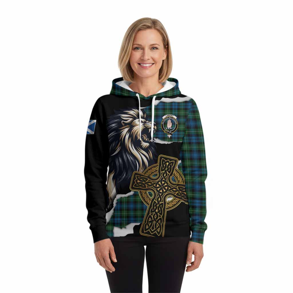 Lamont Tartan Scottish Hoodie Lion Celtic Heritage