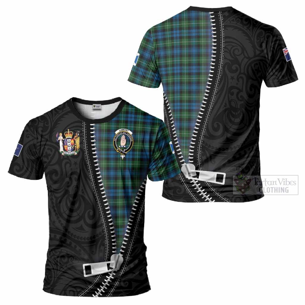 Lamont Tartan T-Shirt New Zealand Pattern Unique Zipper Stylized