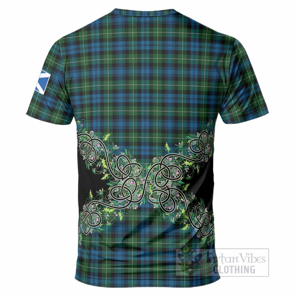 Lamont Tartan T-Shirt Thistle Scottish Spirit