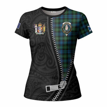 Lamont Tartan Women T shirt New Zealand Pattern Unique Zipper Stylized