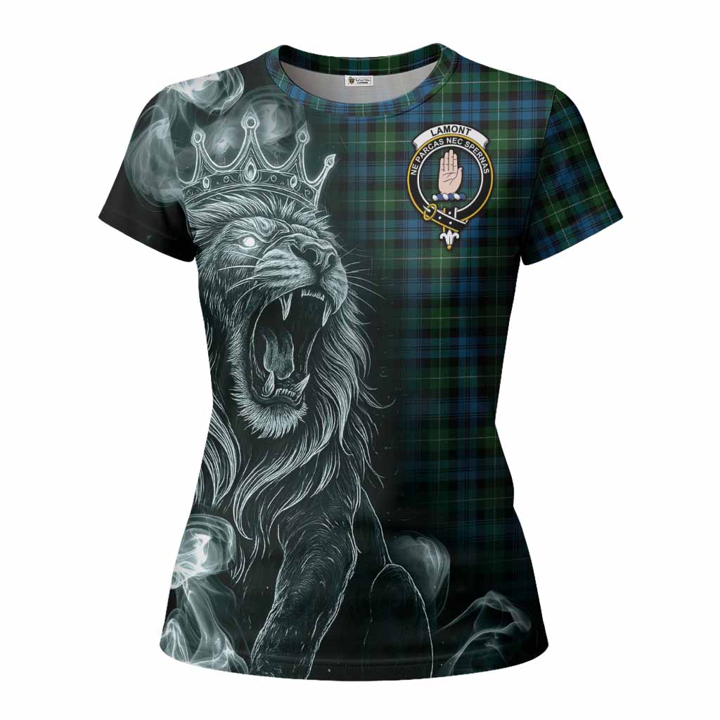 Lamont Tartan Women T shirt Roaring Lion Heritage