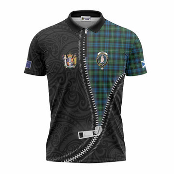 Lamont Tartan Zipper Polo Shirt New Zealand Pattern Unique Zipper Stylized