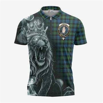 Lamont Tartan Zipper Polo Shirt Roaring Lion Heritage