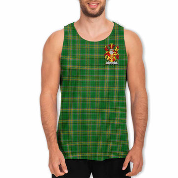 Tartan Vibes Clothing Lane Irish Clan Tartan Men's Tank Top with Coat of Arms